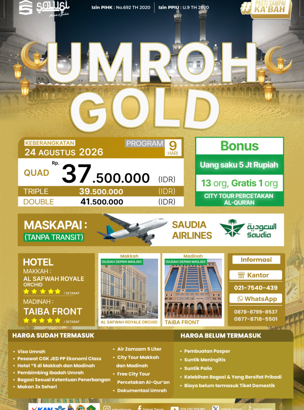 Umroh Gold 9 Hari