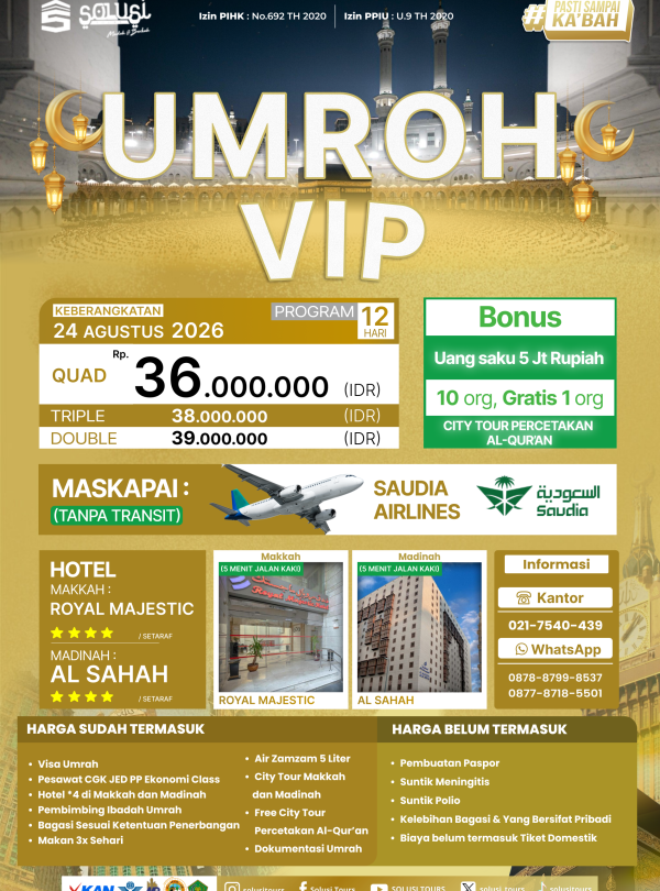 Umroh VIP 12 Hari
