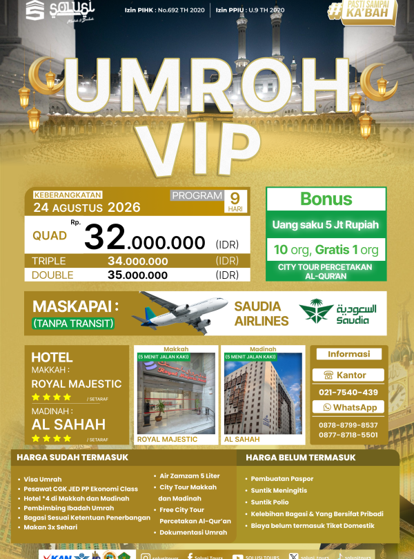 Umroh VIP 9 Hari